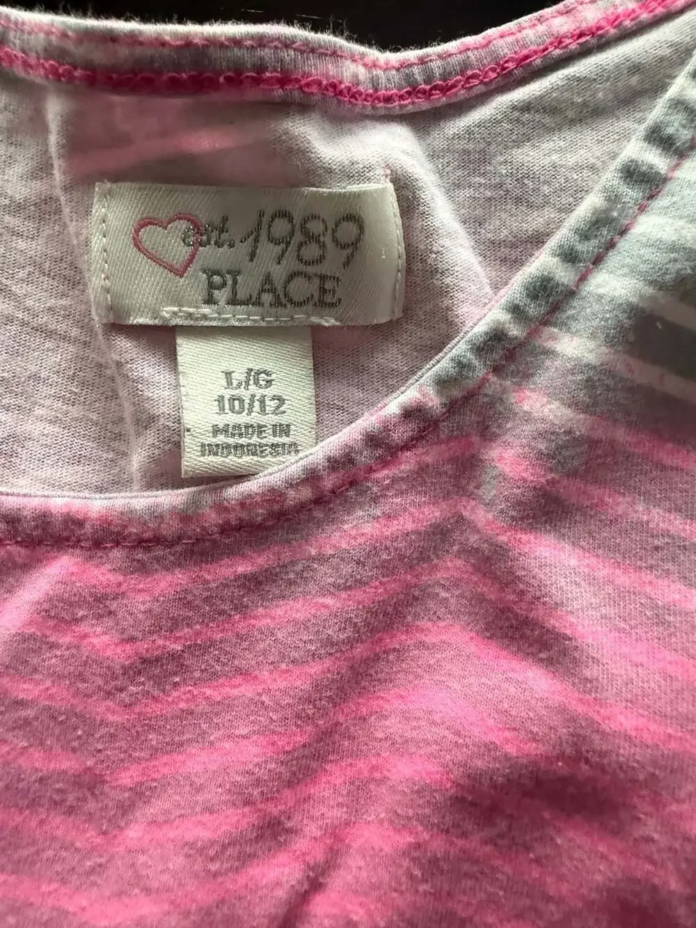 The Children's Place Girls Pink Chevron Striped Sleeveless Cotton Dress 10/12 - Picture 3 of 4